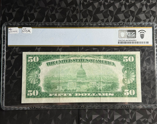 $50 1929 Type 1 Detroit, Michigan National Bank Note PCGS EF 40 PPQ