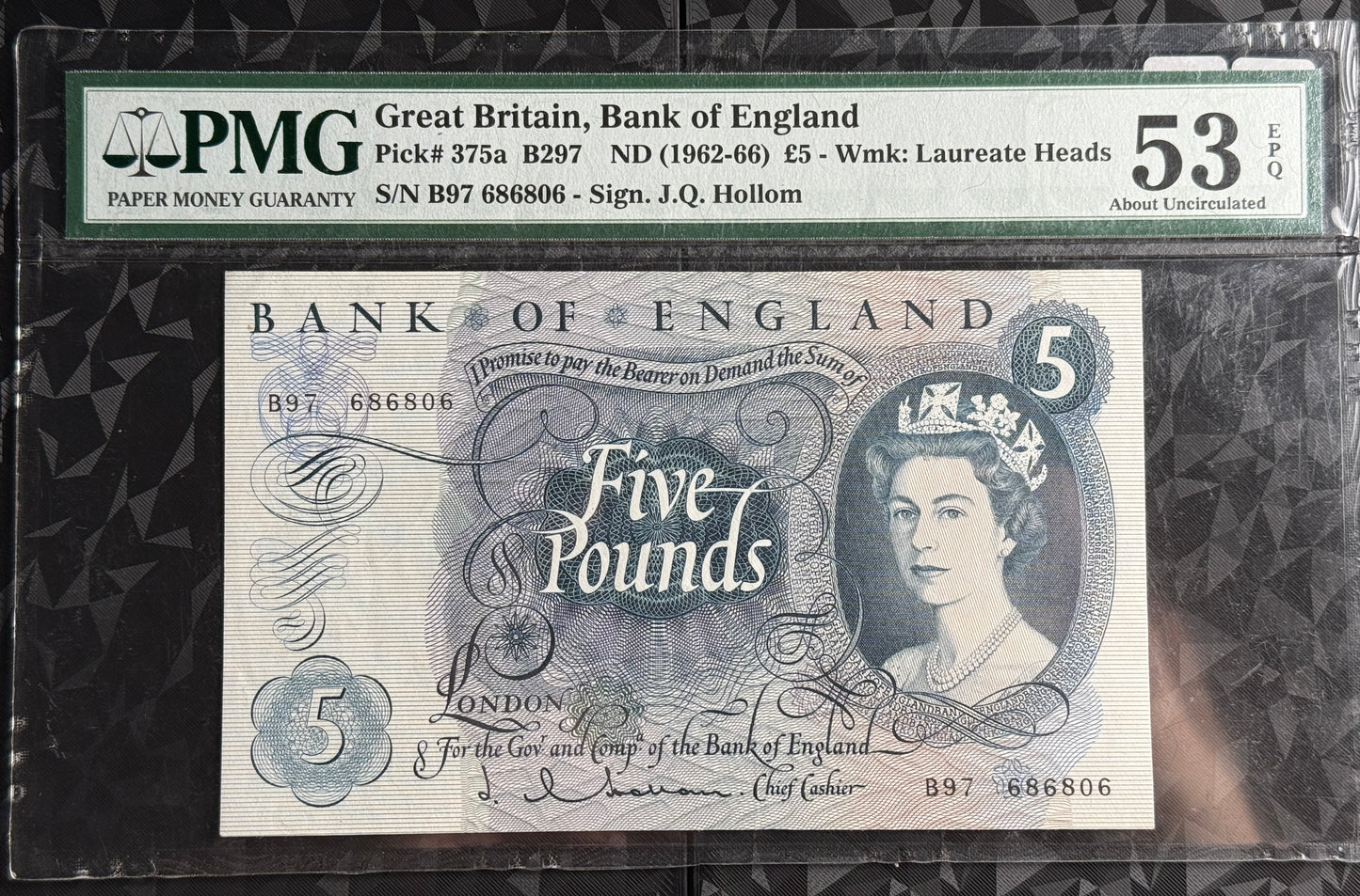 Great Britain Bank of England 5 pound PMG 53 EPQ
